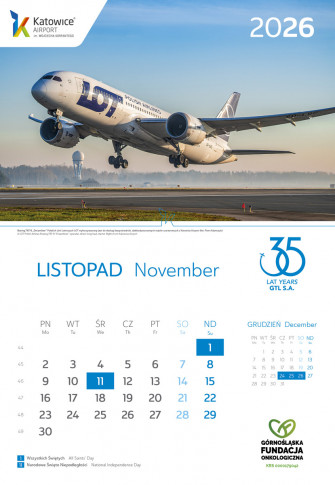 Kalendarz Katowice Airport 2026 - Kalendarz Katowice Airport 2026
