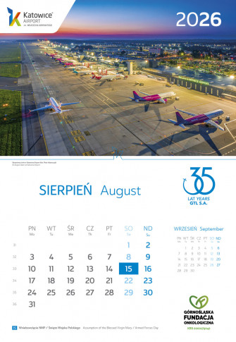 Kalendarz Katowice Airport 2026 - Kalendarz Katowice Airport 2026