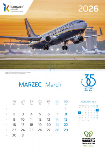 Kalendarz Katowice Airport 2026 - Kalendarz Katowice Airport 2026